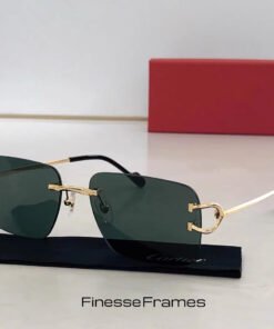 CT0330S Gold Frame Dark Green Glasses